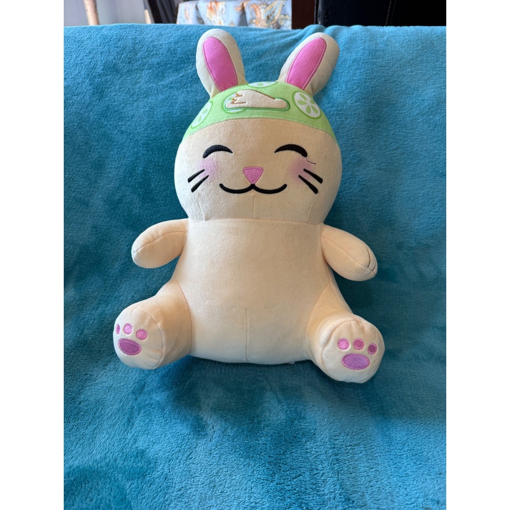 Moriah Elizabeth Pickle the Dinosaur Bunny‎ Plush Peach Green Lime Headband 13"